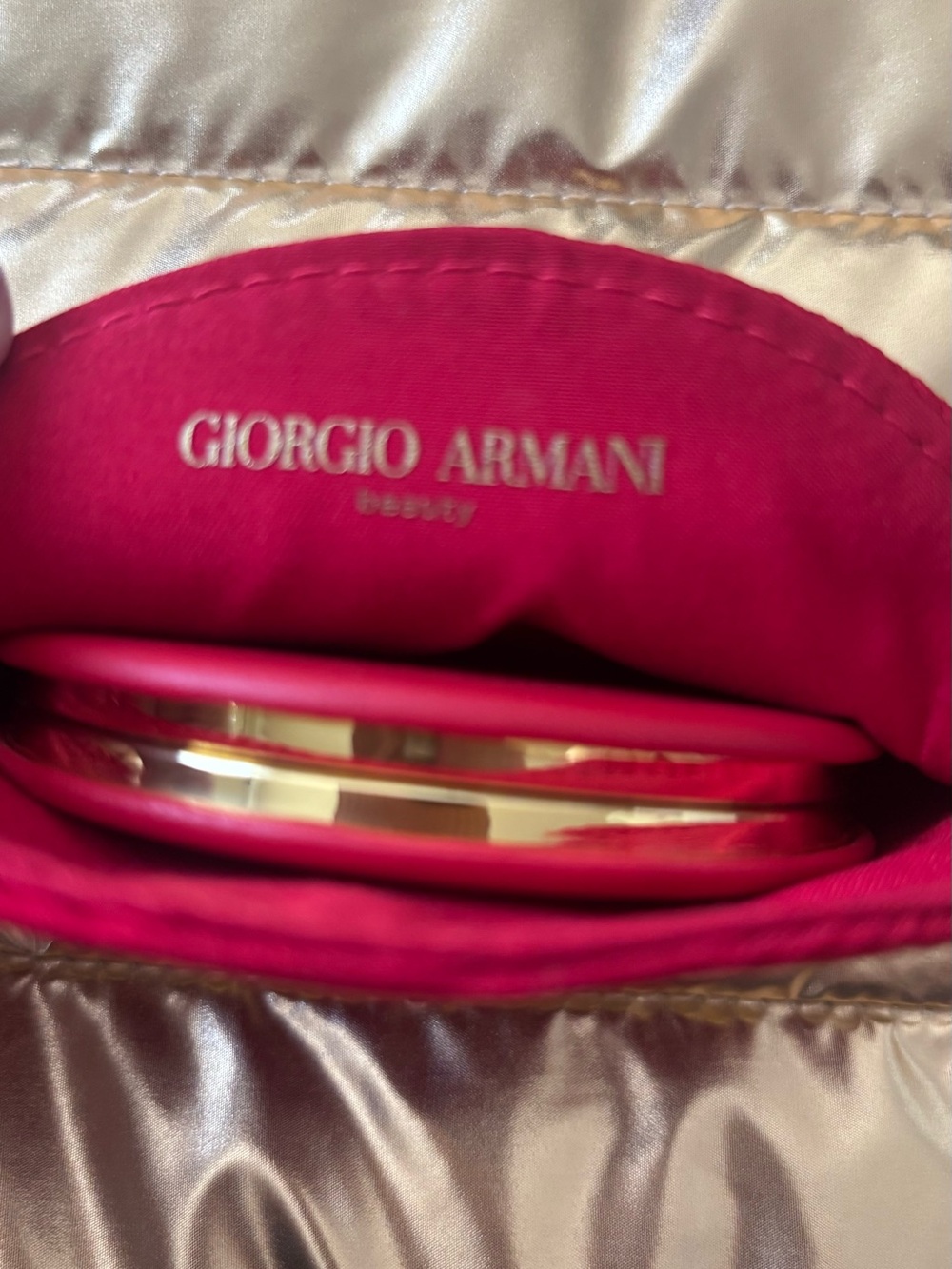 Giorgio Armani Red Textured Logo Cosmetic Case Set